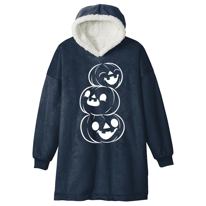 Halloween Cute Pumpkins Hooded Wearable Blanket