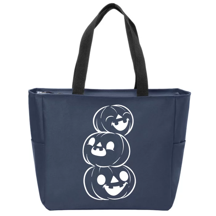 Halloween Cute Pumpkins Zip Tote Bag