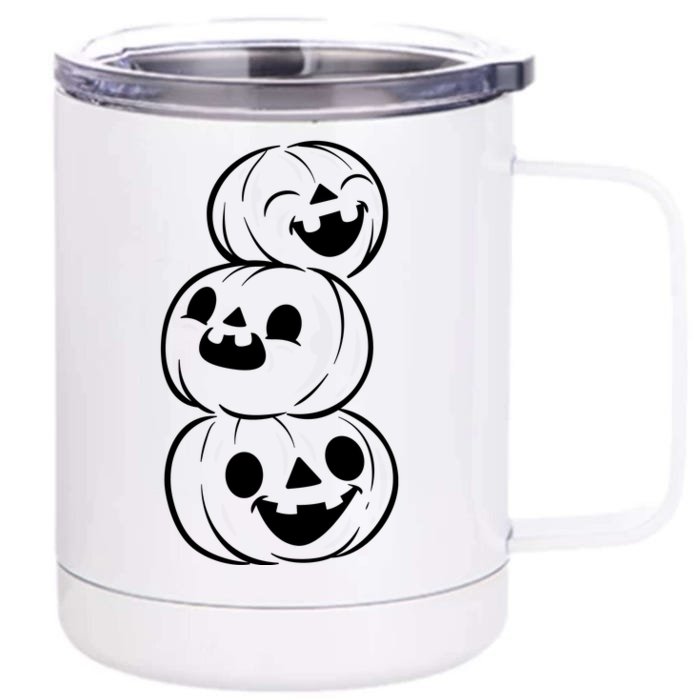 Halloween Cute Pumpkins Front & Back 12oz Stainless Steel Tumbler Cup