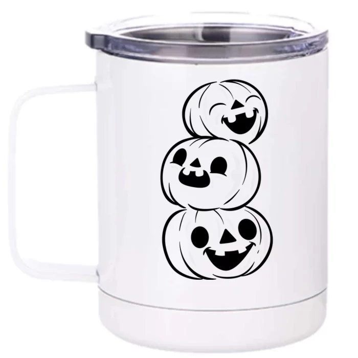 Halloween Cute Pumpkins Front & Back 12oz Stainless Steel Tumbler Cup