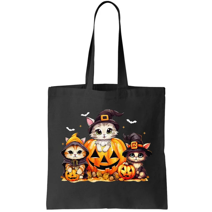 Halloween Cat Pumpkin Spooky Season Gift Tote Bag