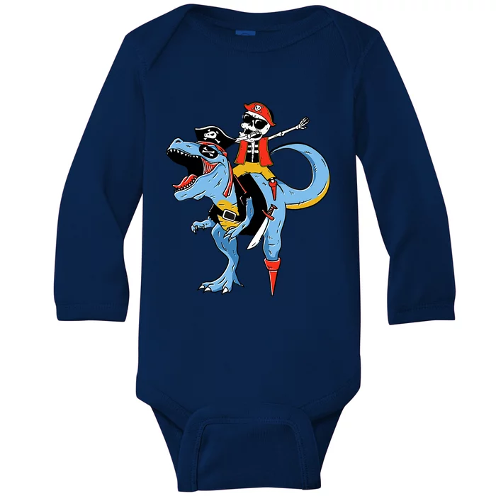 Halloween Costume Pirate Skeleton Dinosaur Trex Gift Baby Long Sleeve Bodysuit