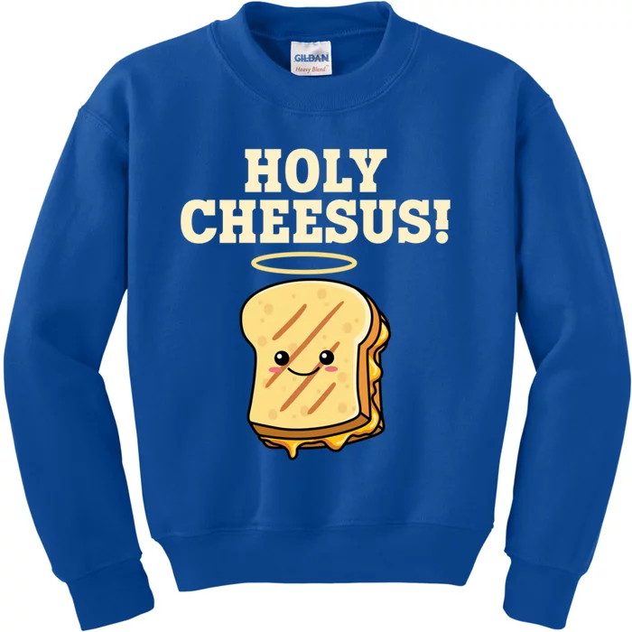 Holy Cheesus! Pun Grilled Cheese Lover Gift Kids Sweatshirt