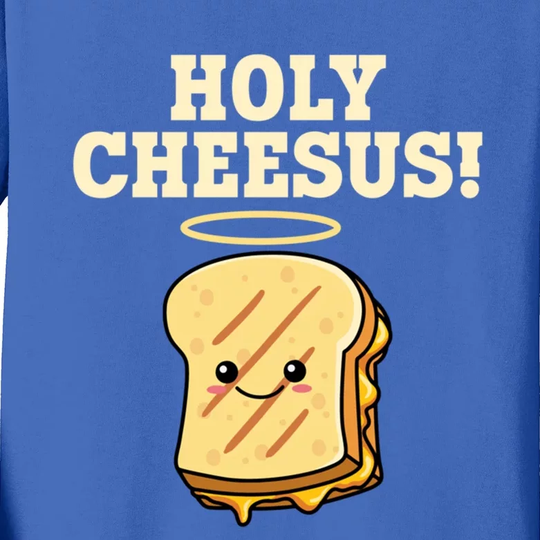 Holy Cheesus! Pun Grilled Cheese Lover Gift Kids Long Sleeve Shirt