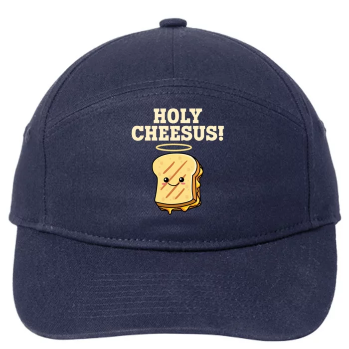 Holy Cheesus! Pun Grilled Cheese Lover Gift 7-Panel Snapback Hat