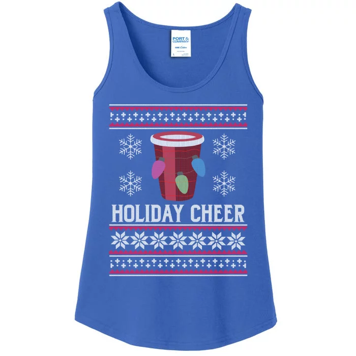 Holiday Cheer Red Solo Cup Ugly Christmas Beer Pong Xmas Gift Ladies Essential Tank