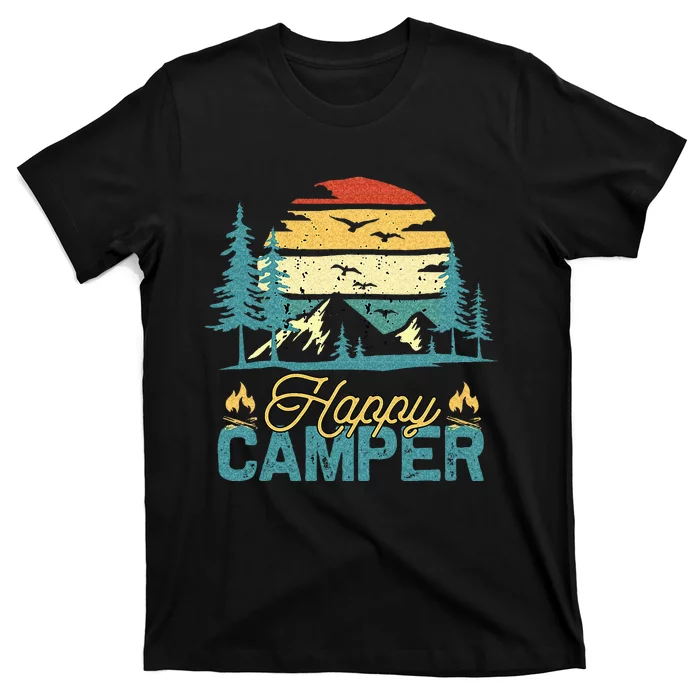 Happy Camper Retro Vintage Funny Matching Camping Crew T-Shirt