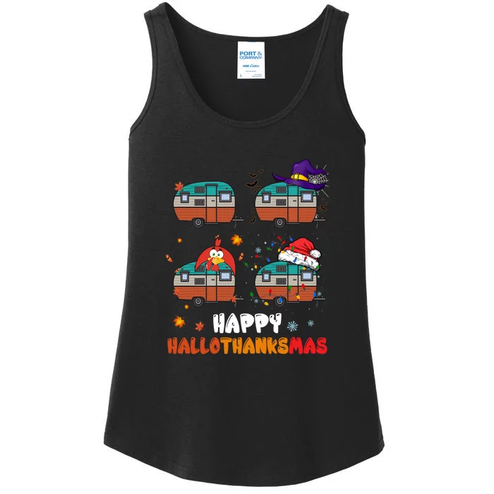 Hallothanksmas Camping RV Halloween Gift Ladies Essential Tank