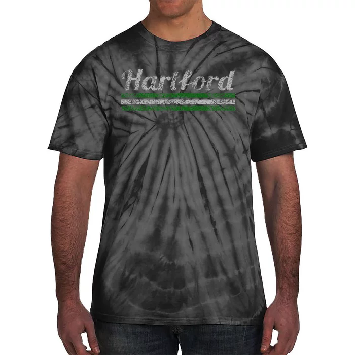 Hartford Connecticut Retro Vintage Weathered Tie-Dye T-Shirt