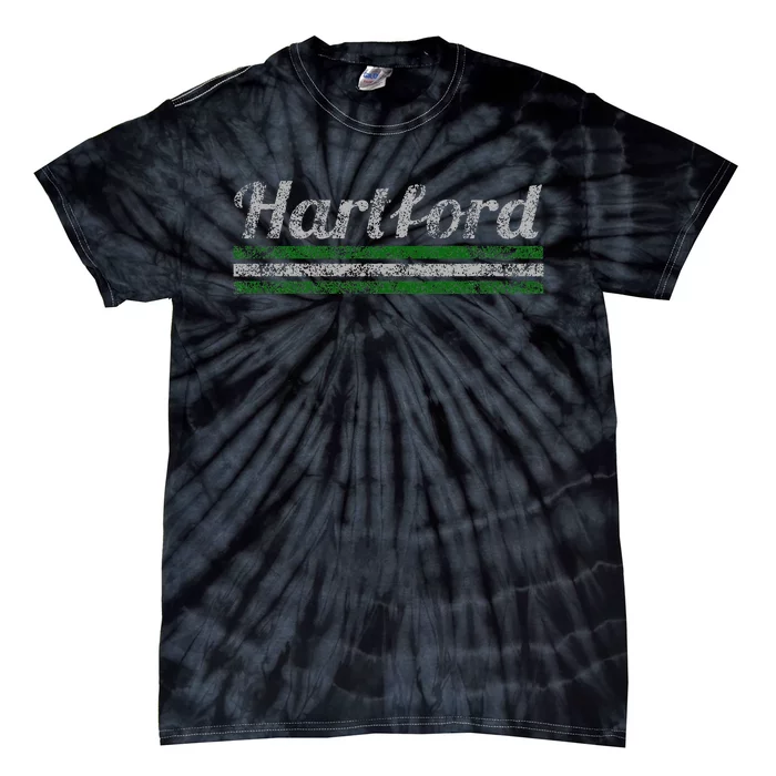 Hartford Connecticut Retro Vintage Weathered Tie-Dye T-Shirt