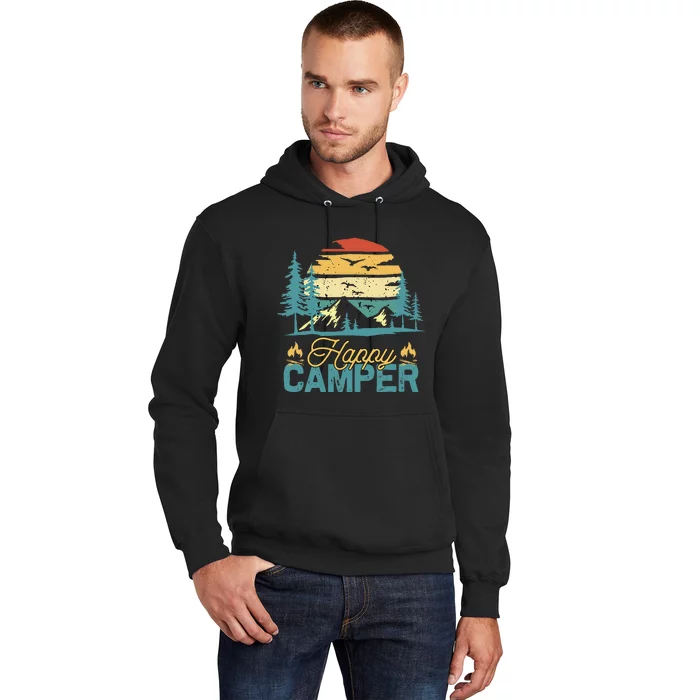 Happy Camper Retro Vintage Funny Matching Camping Crew Hoodie