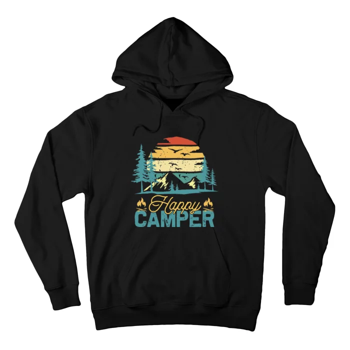 Happy Camper Retro Vintage Funny Matching Camping Crew Hoodie