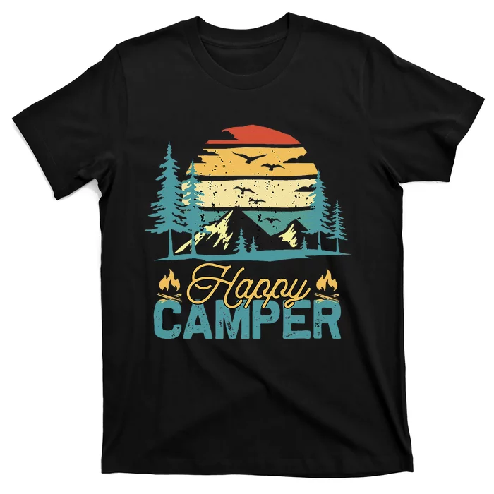 Happy Camper Retro Vintage Funny Matching Camping Crew T-Shirt