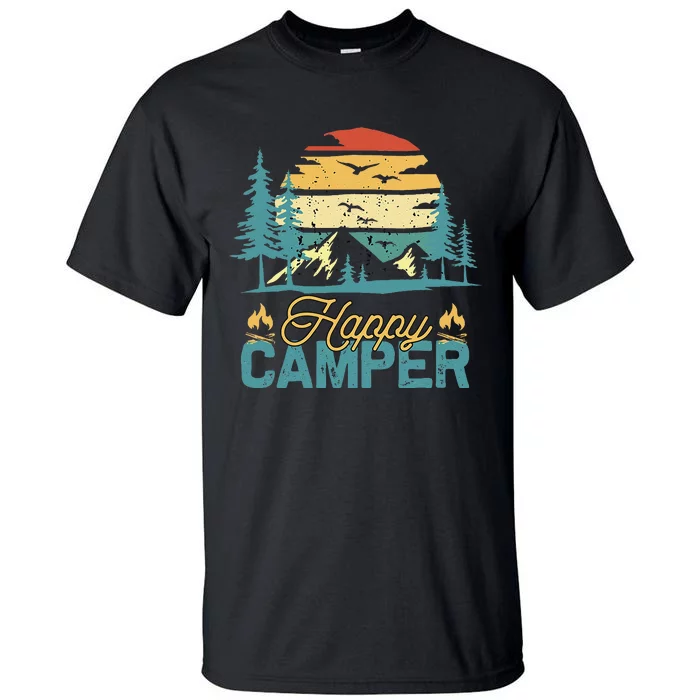 Happy Camper Retro Vintage Funny Matching Camping Crew Tall T-Shirt