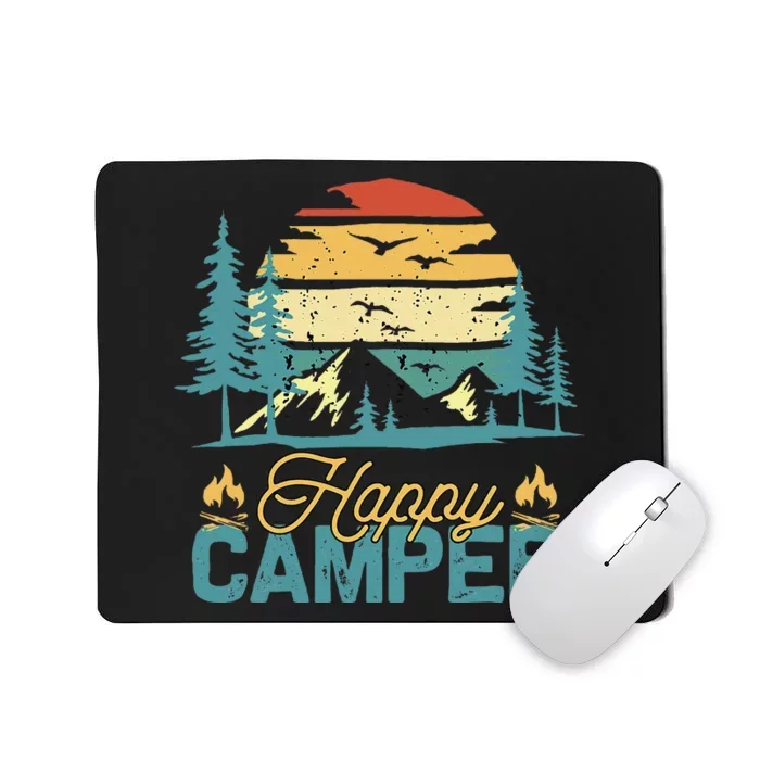 Happy Camper Retro Vintage Funny Matching Camping Crew Mousepad