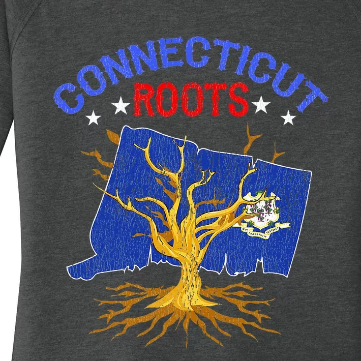 Home Connecticut Roots State Tree Gift Grown Tree Flag Lover Women's Perfect Tri Tunic Long Sleeve Shirt