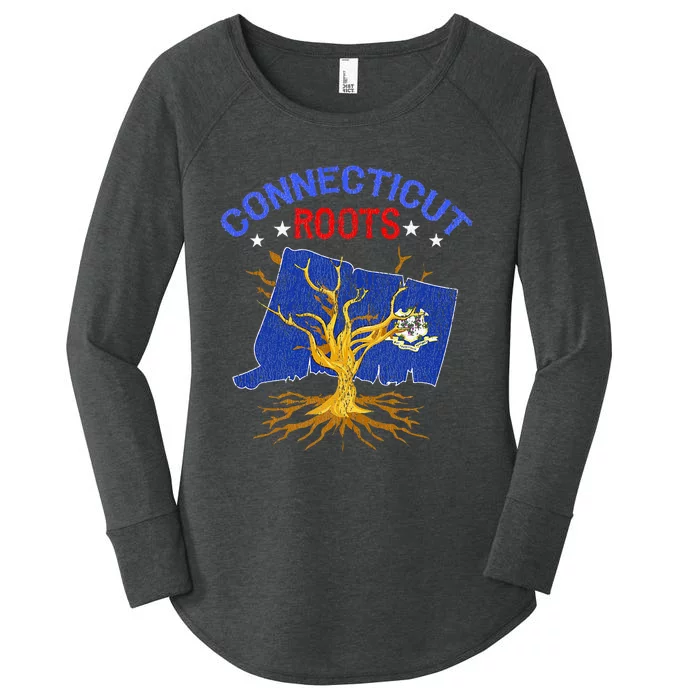 Home Connecticut Roots State Tree Gift Grown Tree Flag Lover Women's Perfect Tri Tunic Long Sleeve Shirt