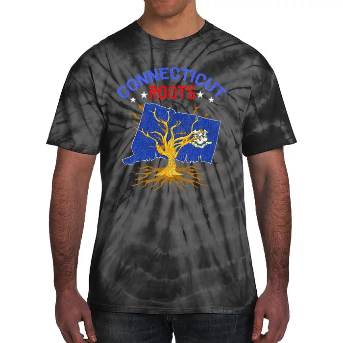 Home Connecticut Roots State Tree Gift Grown Tree Flag Lover Tie-Dye T-Shirt