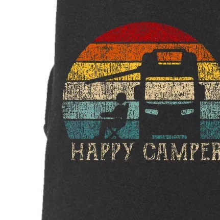 Happy Camper Rv Camping Retro Sun 70s 80s Doggie 3-End Fleece Hoodie