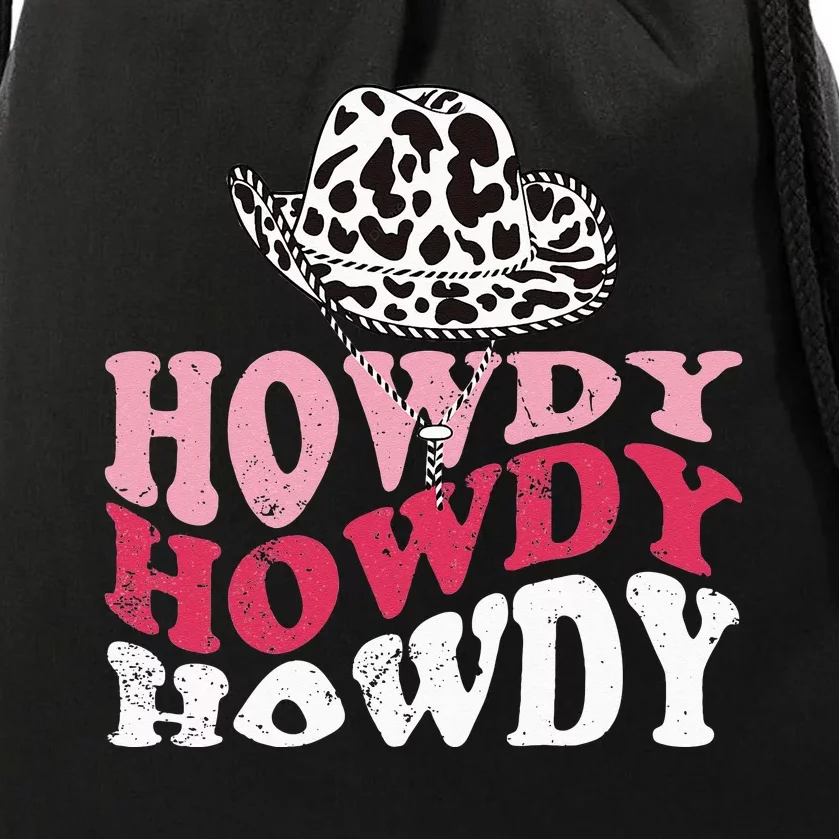 Howdy Cow Rodeo Dairy Cow Print Drawstring Bag