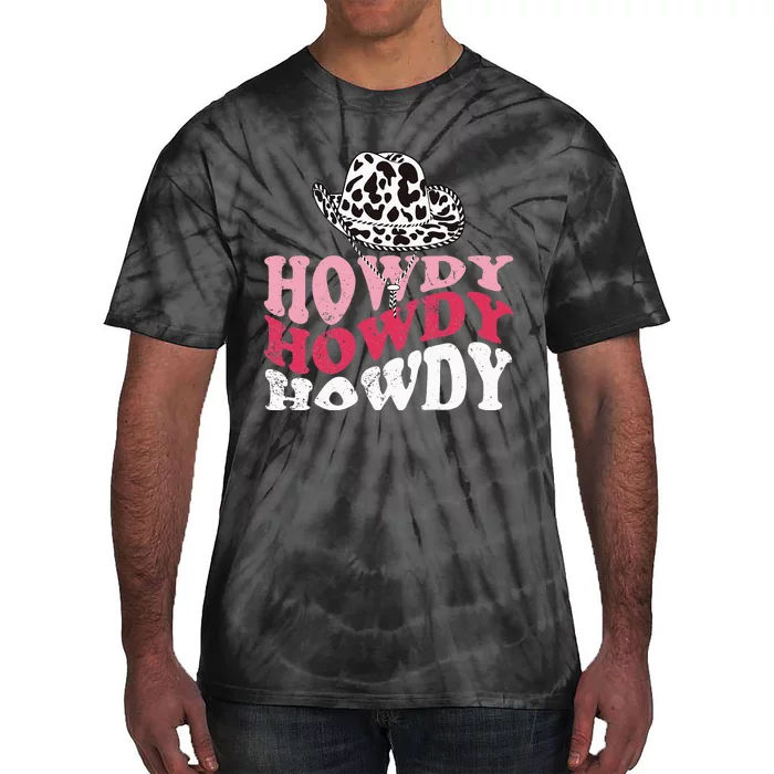 Howdy Cow Rodeo Dairy Cow Print Tie-Dye T-Shirt