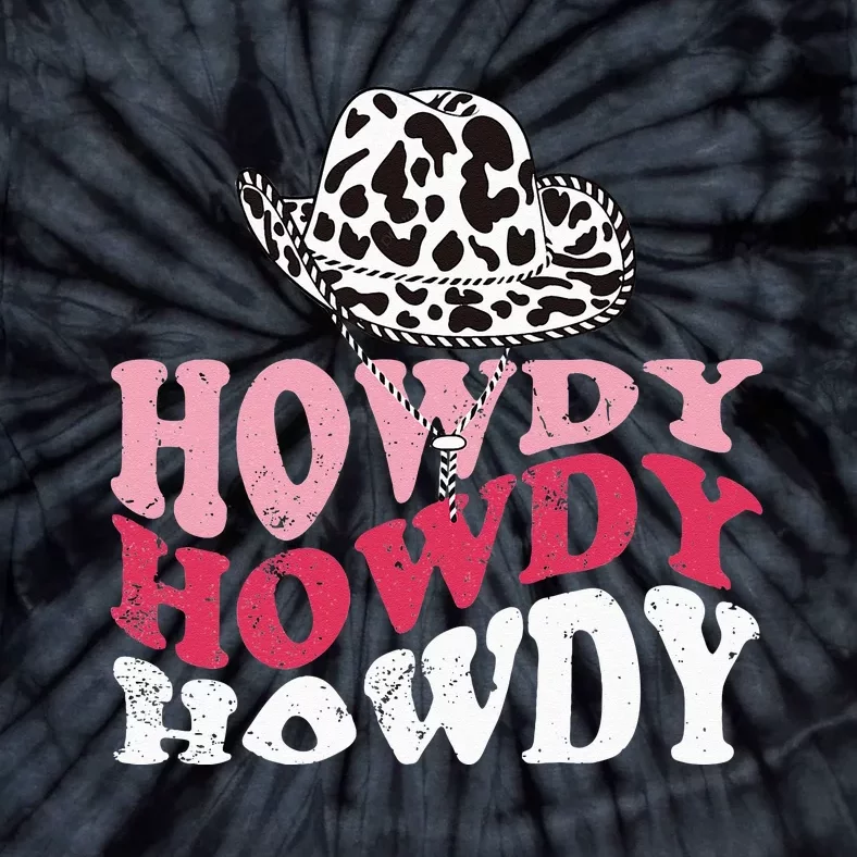 Howdy Cow Rodeo Dairy Cow Print Tie-Dye T-Shirt