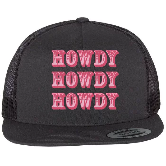 Howdy Cowgirl Retro Vintage Country Western Yeehaw Cowgirl Flat Bill Trucker Hat