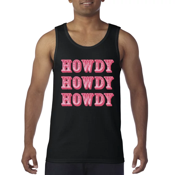 Howdy Cowgirl Retro Vintage Country Western Yeehaw Cowgirl Tank Top