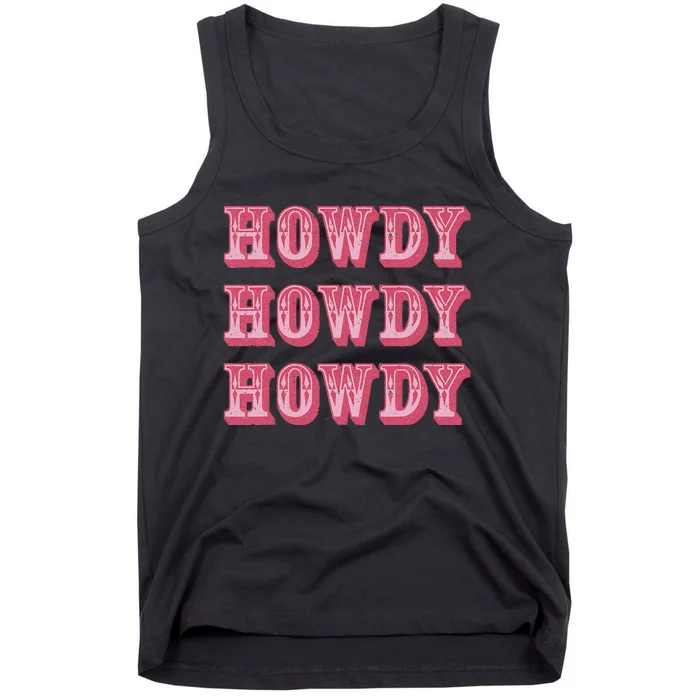 Howdy Cowgirl Retro Vintage Country Western Yeehaw Cowgirl Tank Top