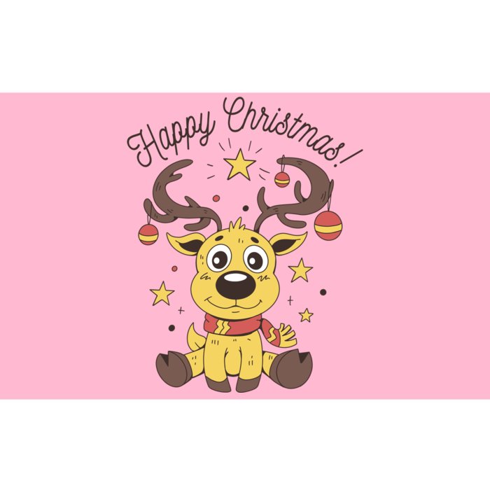 Happy Christmas Reindeer Holiday Bumper Sticker