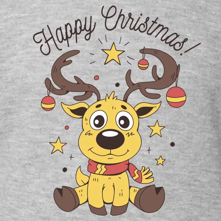 Happy Christmas Reindeer Holiday Toddler Sweatshirt