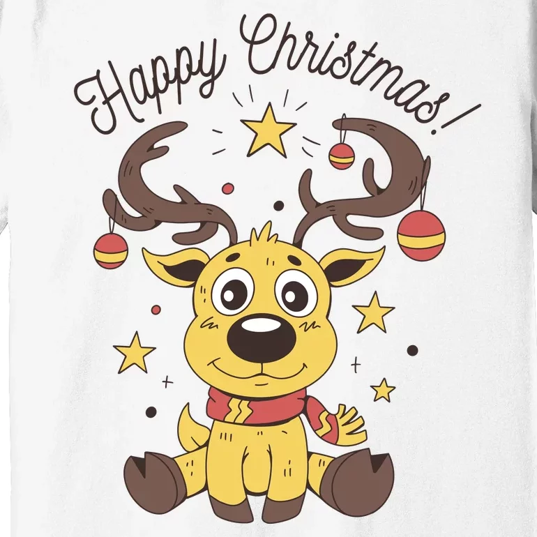 Happy Christmas Reindeer Holiday Premium T-Shirt