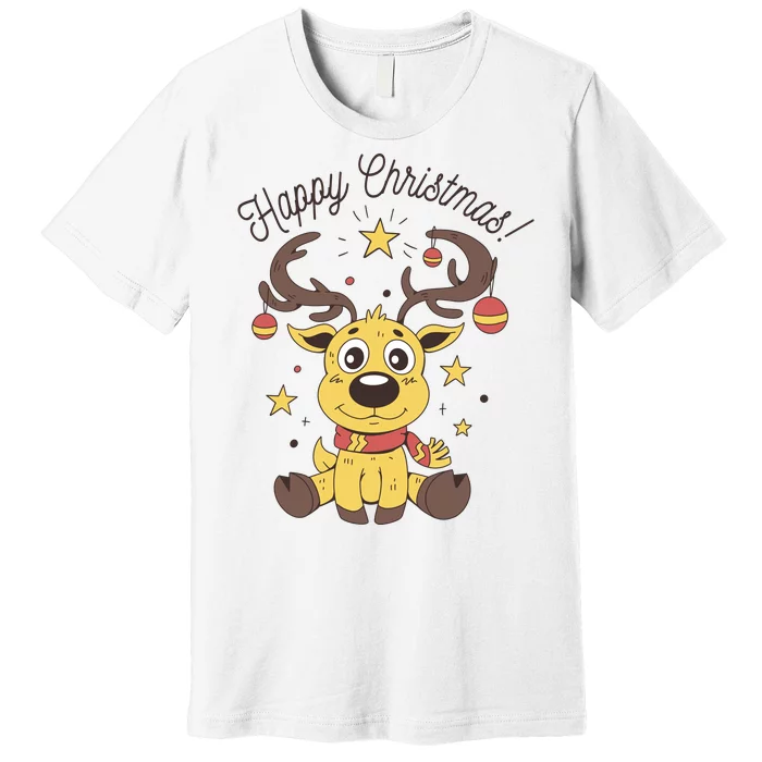 Happy Christmas Reindeer Holiday Premium T-Shirt