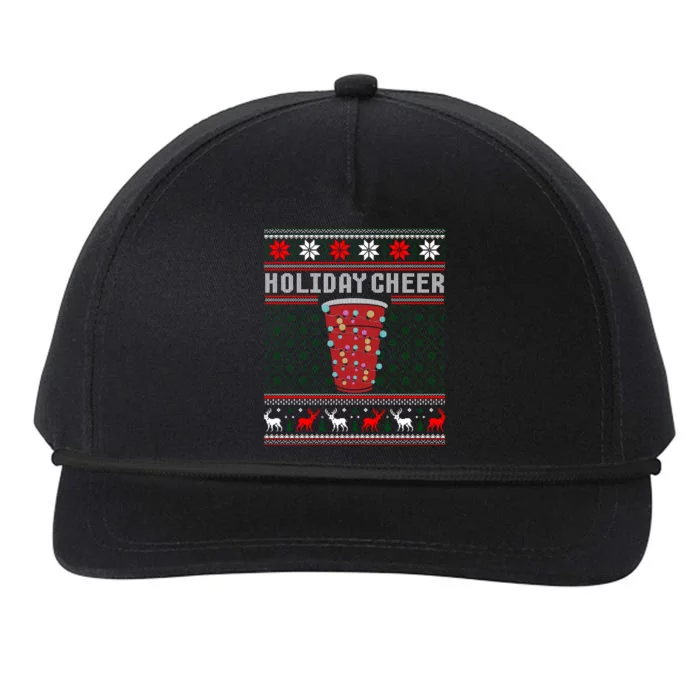 Holiday Cheer Red Solo Cup Christmas Beer Pong Ugly Sweater Gift Snapback Five-Panel Rope Hat