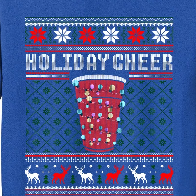 Holiday Cheer Red Solo Cup Christmas Beer Pong Ugly Sweater Gift Tall Sweatshirt