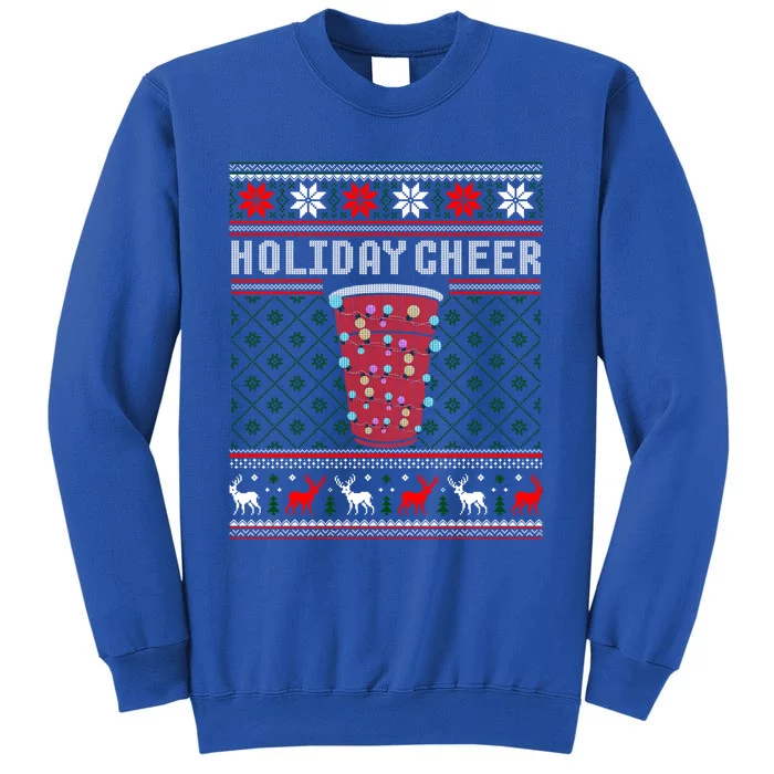 Holiday Cheer Red Solo Cup Christmas Beer Pong Ugly Sweater Gift Tall Sweatshirt