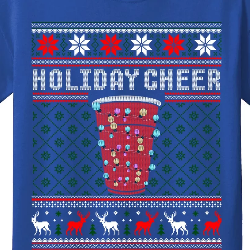 Holiday Cheer Red Solo Cup Christmas Beer Pong Ugly Sweater Gift Kids T-Shirt