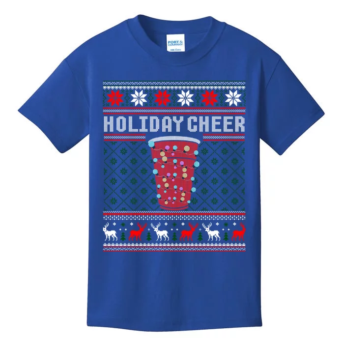 Holiday Cheer Red Solo Cup Christmas Beer Pong Ugly Sweater Gift Kids T-Shirt