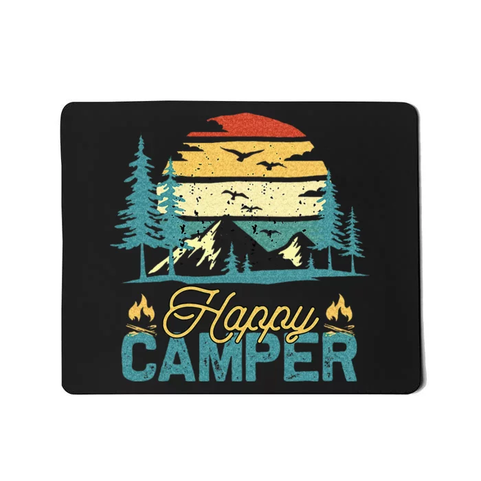 Happy Camper Retro Vintage Funny Matching Camping Crew Mousepad