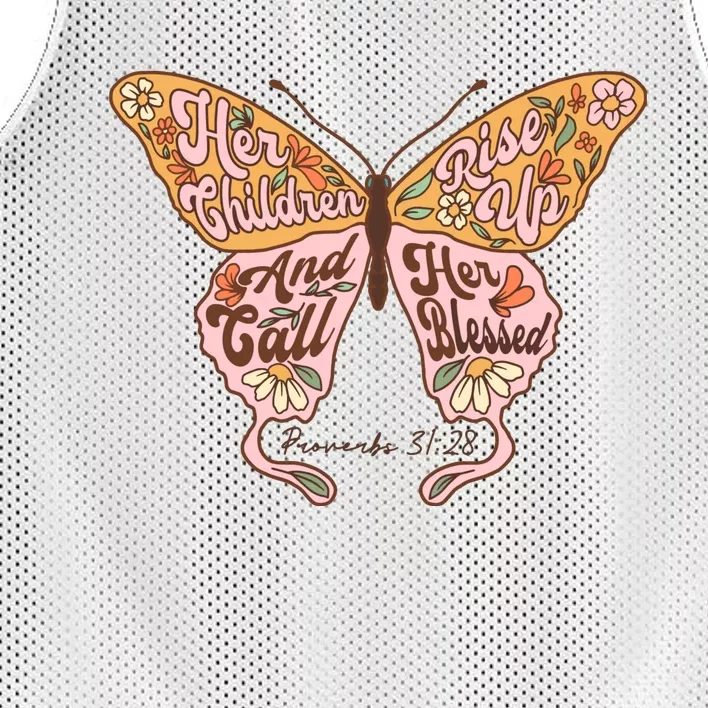 Her Children Rise Up And Call Her Blessed Mesh Reversible Basketball Jersey Tank