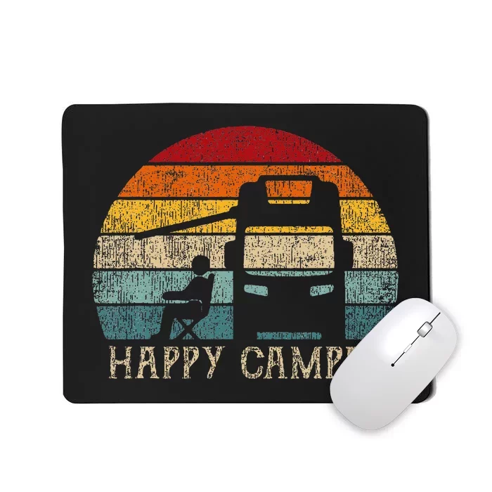 Happy Camper Rv Camping Retro Sun 70s 80s Mousepad