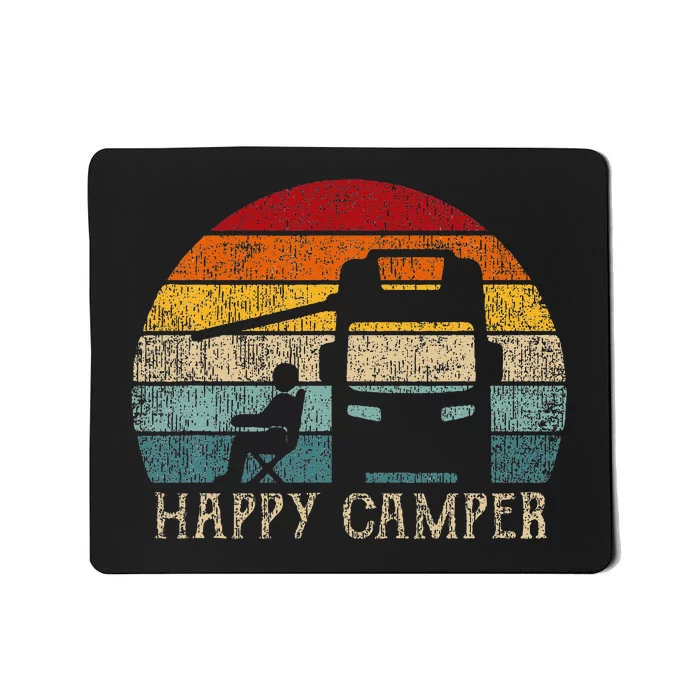 Happy Camper Rv Camping Retro Sun 70s 80s Mousepad