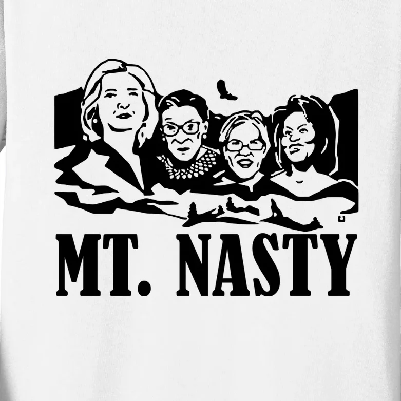 Hillary Clinton, Ruther Bader Ginsburg, Elizabeth Warren, And Michelle Obama MT. Kids Long Sleeve Shirt