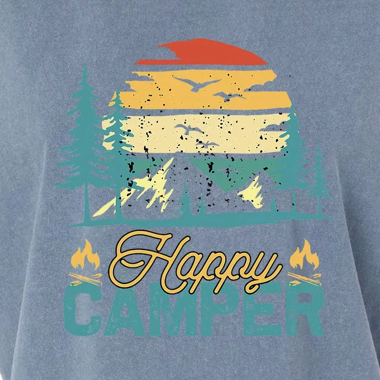 Happy Camper Retro Matching Camping Crew Garment-Dyed Women's Muscle Tee