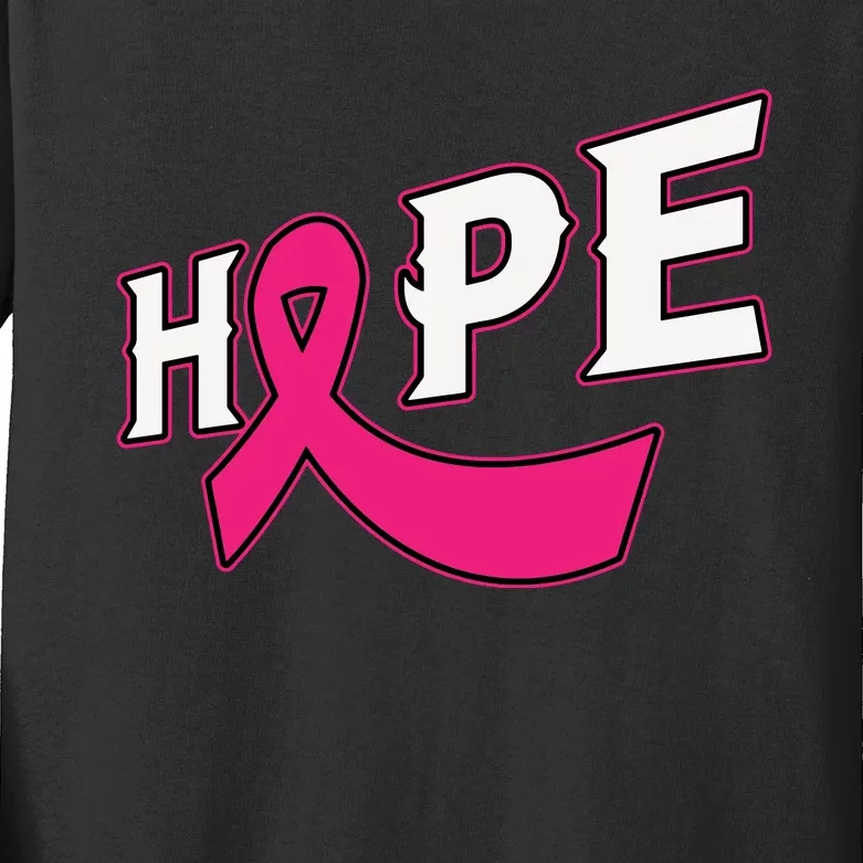 Hope Cancer Ribbon World Cancer Day Motivation Kids Long Sleeve Shirt