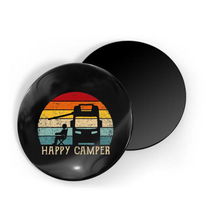 Happy Camper Rv Camping Women Retro Sun 70s 80s Magnet