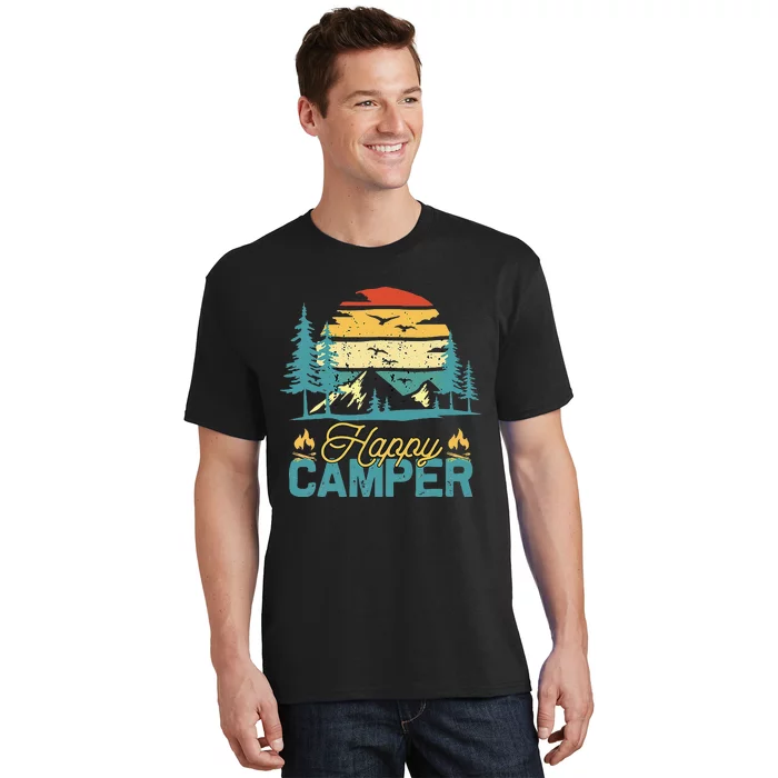 Happy Camper Retro Vintage Funny Matching Camping Crew T-Shirt