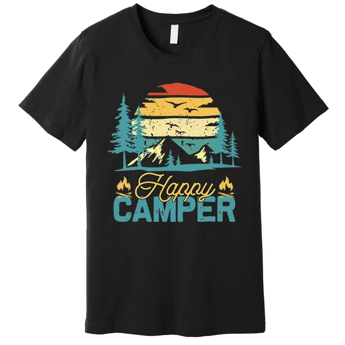 Happy Camper Retro Vintage Funny Matching Camping Crew Premium T-Shirt