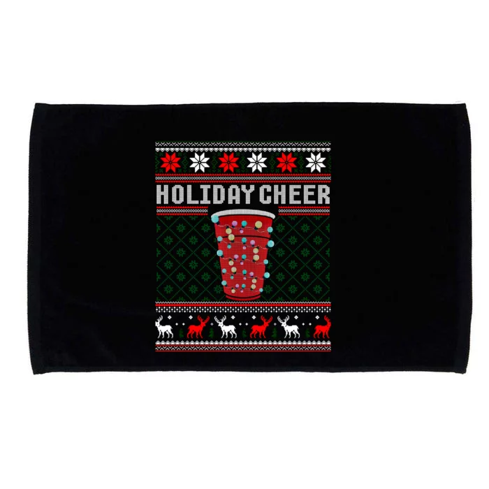 Holiday Cheer Red Solo Cup Christmas Beer Pong Ugly Sweater Meaningful Gift Microfiber Hand Towel