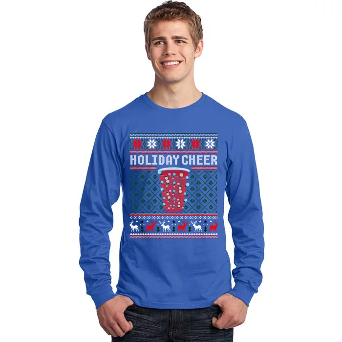 Holiday Cheer Red Solo Cup Christmas Beer Pong Ugly Sweater Meaningful Gift Tall Long Sleeve T-Shirt